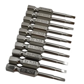 TA 2.3mm Triangle Head Screwdriver Bit Set, S2 Steel Triangular Magnetic Screwdriver Bits, 1/4 Hex Shank Triangle Drill Bit, 50mm Length, 10Pcs