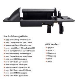 Exterior Outside Door Handle Replacement for Chevy Silverado & GMC Sierra 1999 2000 2001 2002 2003 2004 2005 2006 2007, 2Pcs Rear Driver & Passenger Side Replacement , 15758172 15758171