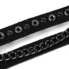 Eigso Set of 4 Gothic Punk PU Leather Bracelet with