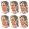 GSHLLO 6 Pcs Clear Plastic Rain Hats Womens Rain Bonnets