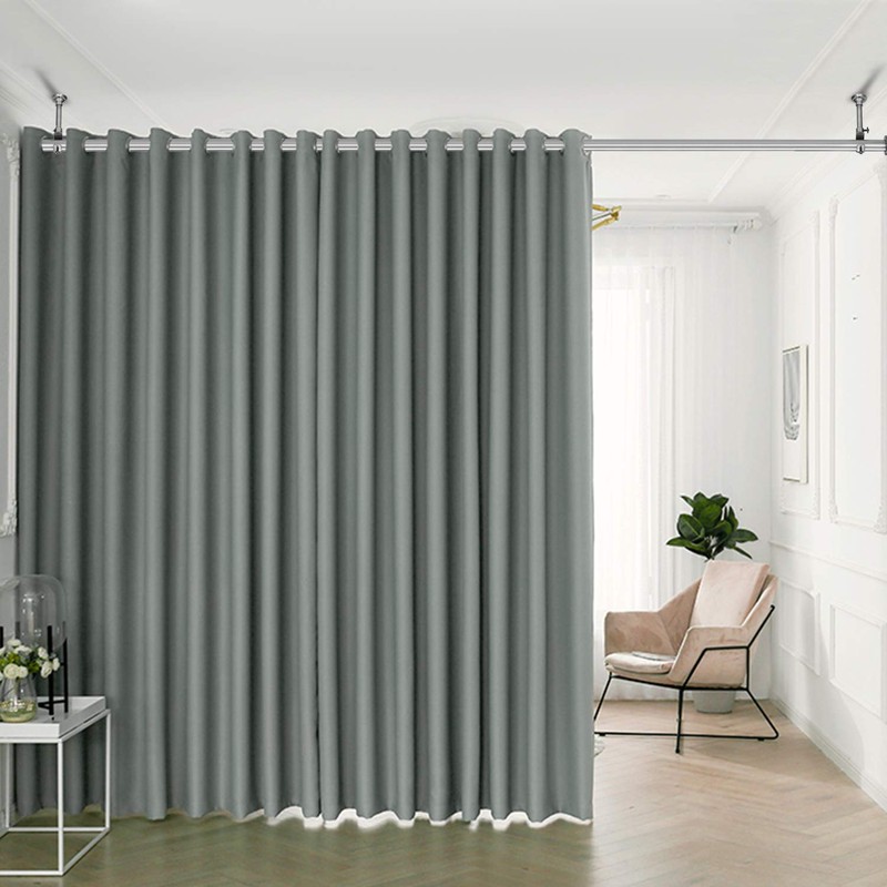 YunNephele Hanging Curtain Rod 36-56 inch Nickel Brushed,1 inch diameter