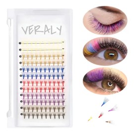 Blister Extensiones Pestañas Postizas Colores Arcoiris Lashe                                                                                          