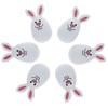 Whimsical Easter Delight: Set of 6 White Smiling Bunny Plastic