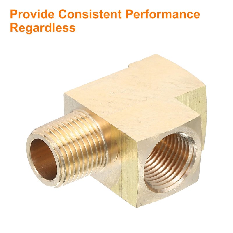 sourcing map Brass Tee Pipe Fitting, 1/2" NPT 3 Way