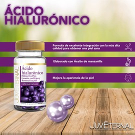 Juveternal | Duo Cápsulas Faciales Colágeno Biotina|Cápsulas Faciales Ácido Hialurónico | 90 cáps c/u |Efecto lifting|Reafirma y Retexturiza la piel|