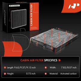 A-Premium 2-PC Cabin Air Filter with Activated Carbon Compatible with Chevy Aveo 2004-2011, Aveo5 2006-2011 & Pontiac G3 2009-2010, G3 Wave 2009, Wave 2005-2008, Wave5 2005-2007, Replace# 96435888