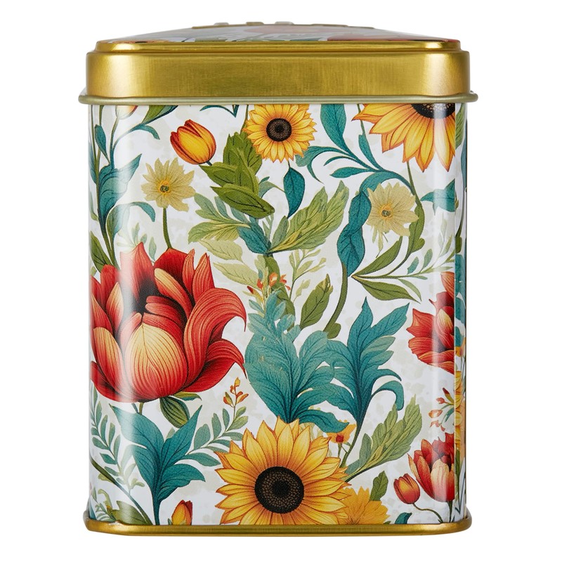 New English Teas Victorian Sunflower Tea Tin with 40 English