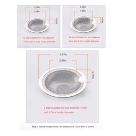 NentMent 3 Pack Kitchen Sink Drain Strainer Stainless Steel Kitchen Sink Strainer Sink Drain Basket with Pull Grips Shower Drain Hair Catcher Bath Tub Strainers for Bathroom Utility Laundry Room