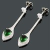RIZILIA Dangle Drop Pierced Earrings with Pear Cut CZ [Simulated