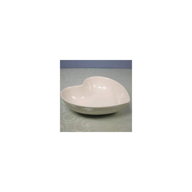 Homestreet Heart Shape Glossy Ceramic Display Bowl With Felt Protectors