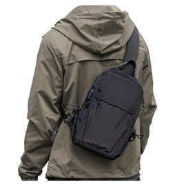 SZSYCN Sling Bag Cross Body Chest Bag Shoulder Bag for Men Women Waterproof Chest Bag with USB Charging Port Men's Bag for Runners Training Hiking Cycling Travel, D1 black, Rucksack