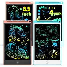 TECJOE LCD Writing Tablet Set, 8.5 Inch Colorful Doodle Board Drawing Tablet for Kids, Kids Travel Games Activity Learning Toys Birthday Gifts for 3-6 Year Old Boys Girls Toddlers Preschooler