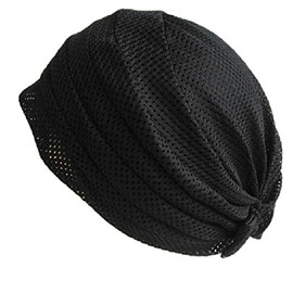 one by one Indoor Hat, Fashionable Hair Cap 15, 131 Tulle Mesh, Home Hat, Outing Hat, Made in Japan (Black), Black