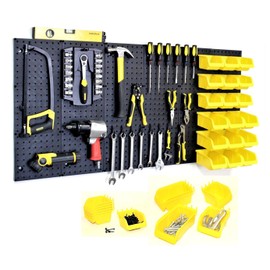 WallPeg 24" x 48" Pegboard Wall Organizer - Kit (PK-312-B) Peg Board Organizer Accessories for Garage pegboard Storage, Tool & Craft Organization with Pegboard. Hooks, and Peg Board Bins