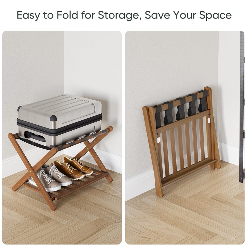 Morwdxef Set of 2 Fully Assembled Luggage Rack for Guest