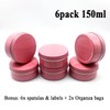 Wopanxye Pack of 6 150 ml Aluminium Jars with Lids,