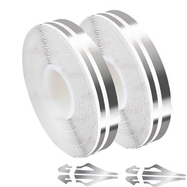 Autrends Car Vinyl Pinstriping Tape, 2pack Stripe Decals Car Stickers Auto Striping Tape Emblems Trim for Motorcycle Home DIY Door Musical Instrument 32Ft (9.8m) (Sliver)