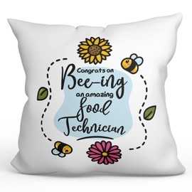 MUGFFINS FOOD TECHNICIAN Cushion Padding included - in English - Thanks For Beeing Amazing - Funny gift - Pillow: cover and filling 15.7x15.7 inches