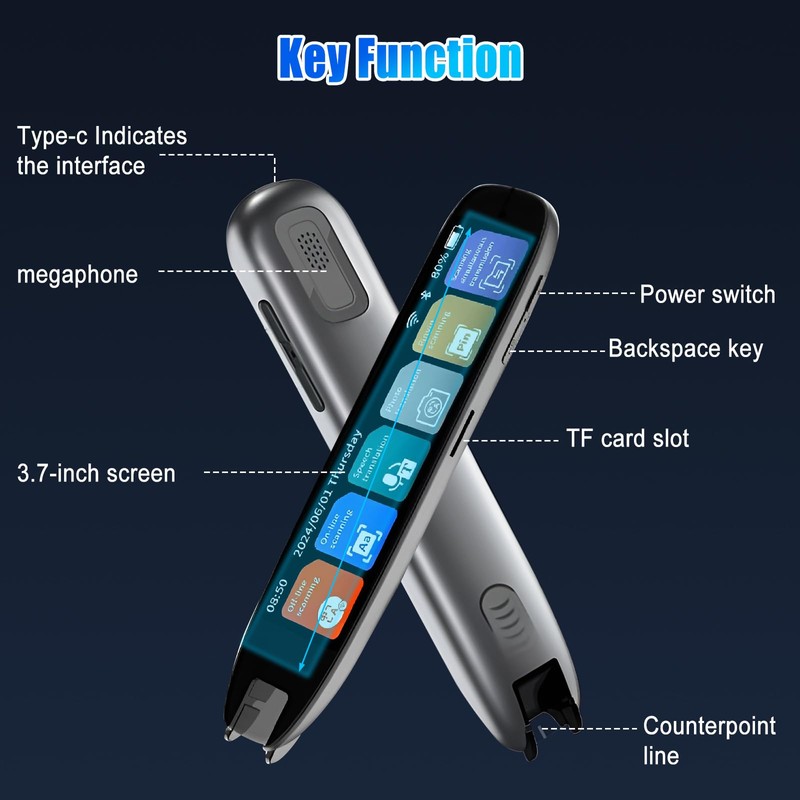 CDIYTOOL Scan Translator Pen, Portable 142 Language Translator Device, Voice