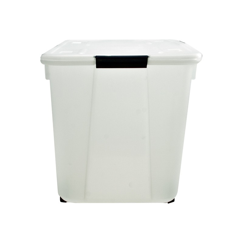 Advantus Rolling Storage Box with Snap Lid, 15-Gallon Size, Clear