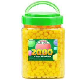 Eppingwin 2000PCS Yellow Pom Poms, 0.4 Inch Soft Pompoms for Crafts, 1CM Pom Pom for Arts & Crafts DIY Projects (Yellow)