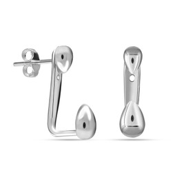 LeCalla 925 Sterling Silver Drop Earrings | Detachable Dual Stud Earrings | Punk Earring Studs for Women 20 MM