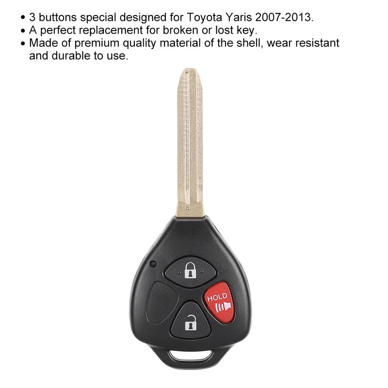 3 Buttons Uncut Smart Car Key Fob Fit for Toyota