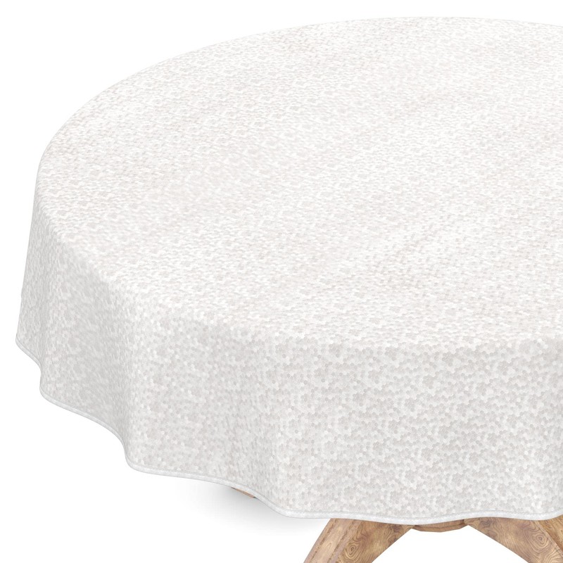 Premium Oilcloth Tablecloth Vinyl Oilcloth Washable Round 150 cm White