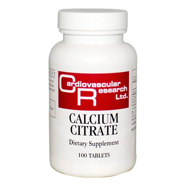 Cardiovascular Research Calcium Citrate 165 Mg, White, 100 Count