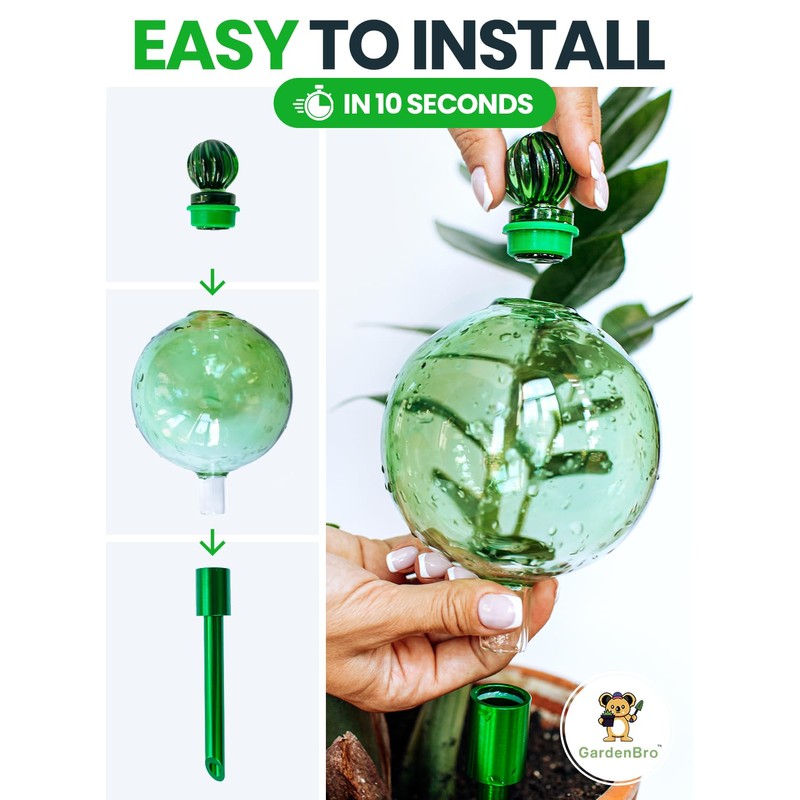 16 Oz Plant Watering Globes for Indoor Plants with Metal