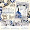 DORIS HOME 50Pcs Glitter Silver Butterfly Quinceanera Invitations, 5" x