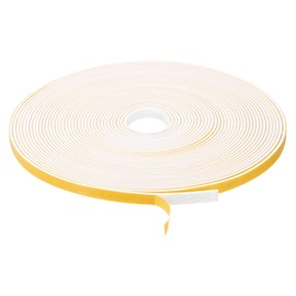 uxcell 1 Roll Foam Weather Stripping, 1/4" Wide X 1/16" Thick X 32.81 Ft Door Seal Strip Adhesive Foam Tape White Insulation Strip for Door Window