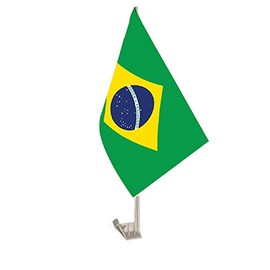 K's Novelties Set of 2 Brazil Country Car Window Vehicle 12x18 12"x18" Flag