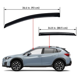 Lightronic Extra Durable Outside-Mount Auto Vent Window Visor, Fits 2013-2015 Subaru XV CrossTrek, 2016-2017 CrossTrek, 2012-2016 Impreza Hatchback, Original Wind Deflector Rain Guard, Smoke, 4-Pcs