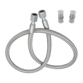 Industrial Grade Reinforced Air Compressor Hose Assembly - 3/8" NPT Male Connectors - 40" Flexible Stainless Steel Braided Line with 360° Rotating Fittings (450 PSI/750°F Rated)