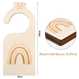 Pack of 7 Wooden Baby Size Dividers, Size Tabs for Baby Clothes, Wooden Dividers for Baby Wardrobe, Wardrobe Divider for Newborns and Toddlers, Baby Wardrobe Divider