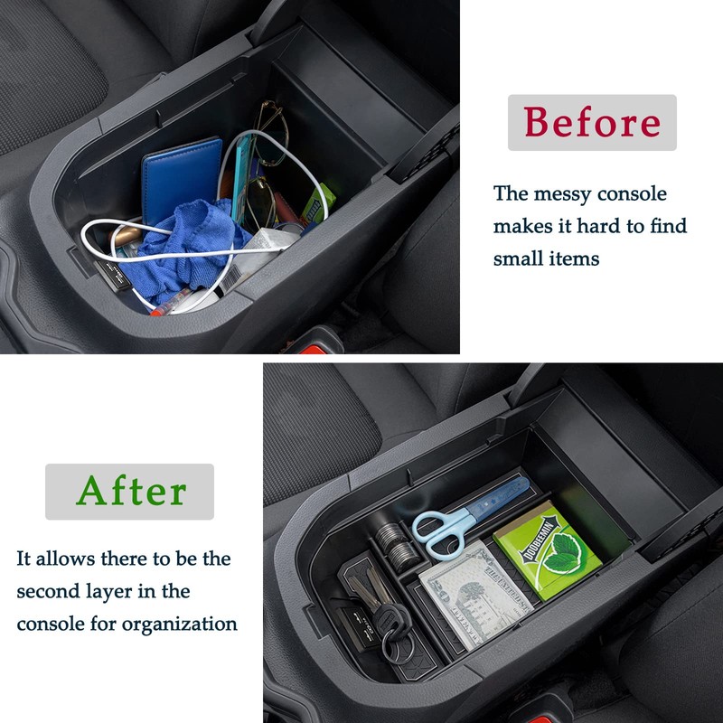 JDMCAR Center Console Tray Organizer Compatible with Toyota RAV4 Accessories