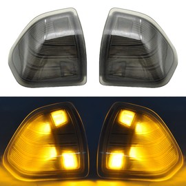 CNPAPC LED Side Mirror Turn Signal Light for Dodge Ram 1500 2500 3500 4500 5500 Left and Right Lamps smoked Color Cover Lens 68302828AA 68302829AA