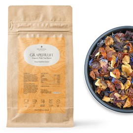 Prime Tea Grapefruit - Exquisite Fruit Tisane, Premium Organic Loose Leaf, Delicious Herbal Tea Mix, Natural & Vegan, Caffeine-Free, Perfect for Hot & Iced Tea Enjoyment - 8 Ounce