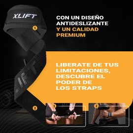 XLIFT Straps Gym - Weight Lifting Straps - Powerlifting Straps - Grip Gym - Deadlift - Weight Lifting Straps - Gym Accessories for Men and Women