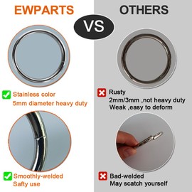 Ewparts Metal Macrame Rings 2 inch Silver Metal o Rings 2 inch for Macrame 10 Pack Metal O Rings Buckle Metal Rings for Crafts