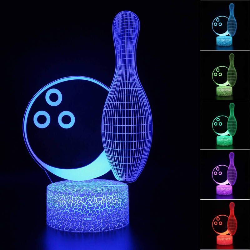 AZALCO 3D Illusion Bowling Night Light Lamp 16 Color Change