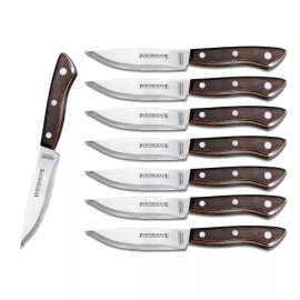 Tramontina, 8 Pc - Porterhouse High-Carbon Steel Steak Knife Set | Brown