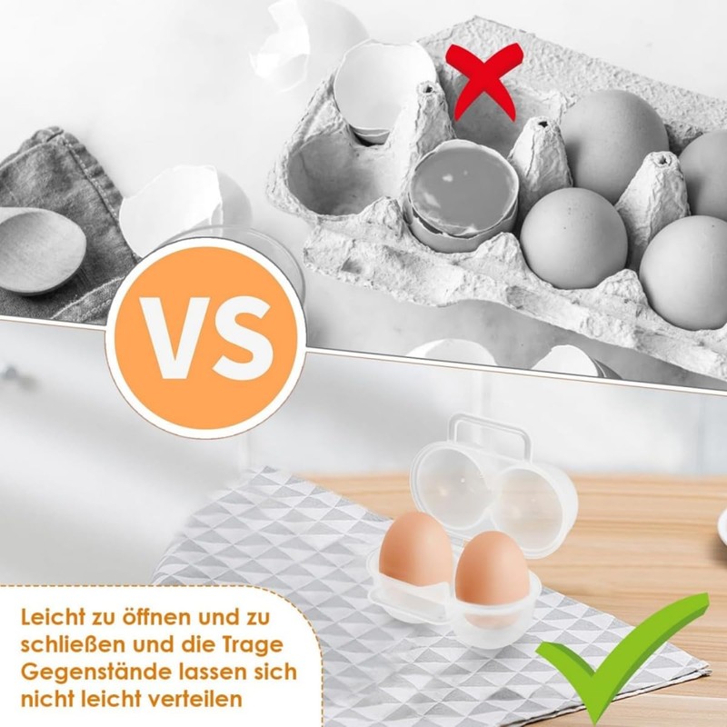 Egg Transport Box, 2 Pieces Egg Container for 2 Eggs,