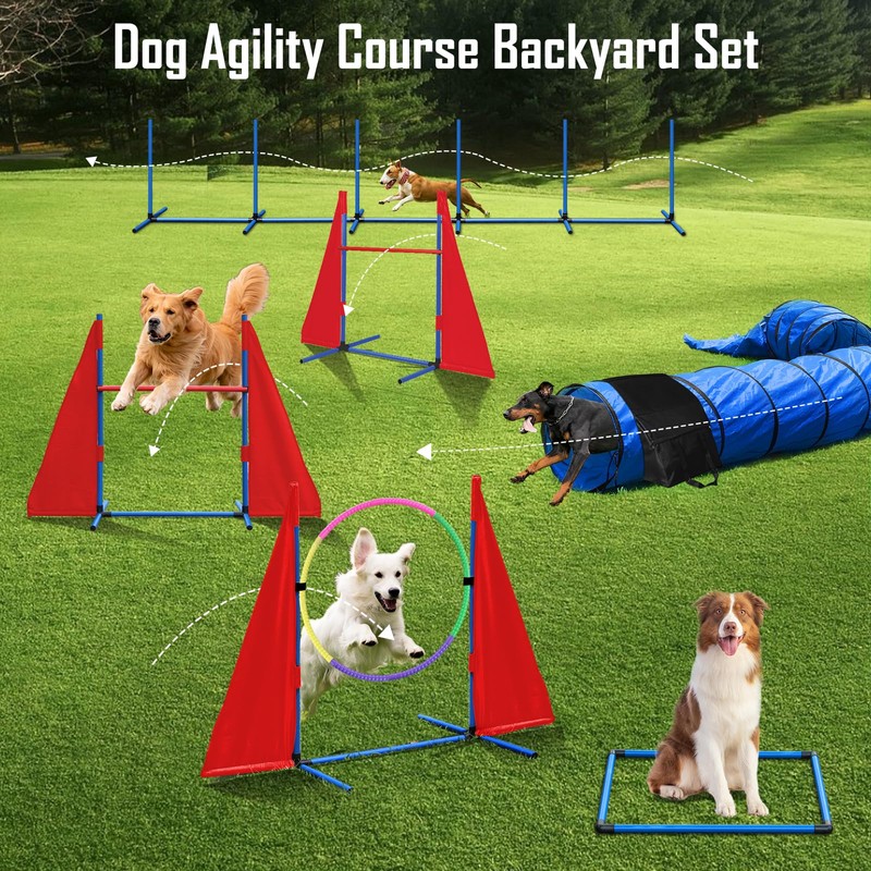 Dog Agility Course Backyard Set, Dog Agility Equipment, Portable Agility