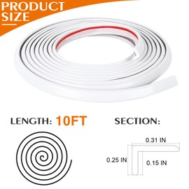 Peel and Stick Tile Edge Trim 10Ft L-Shape Tile Outside Corner Molding Vinyl Trim Tile Exterior Trim Edging Moulding for Bathroom Tile Backsplash End Shower Wall Edges Furniture Decoration - White