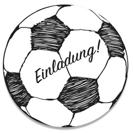 15 x Football Invitation Cards Children's Birthday Round Football Invitation for Children's Birthday for Boys and Girls (Pack of 15)