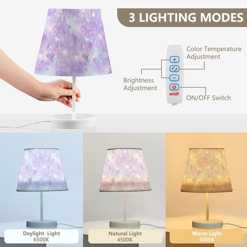 Bedside Lamp Stars and Butterflies Table Lamp Bedroom LED Nightstand