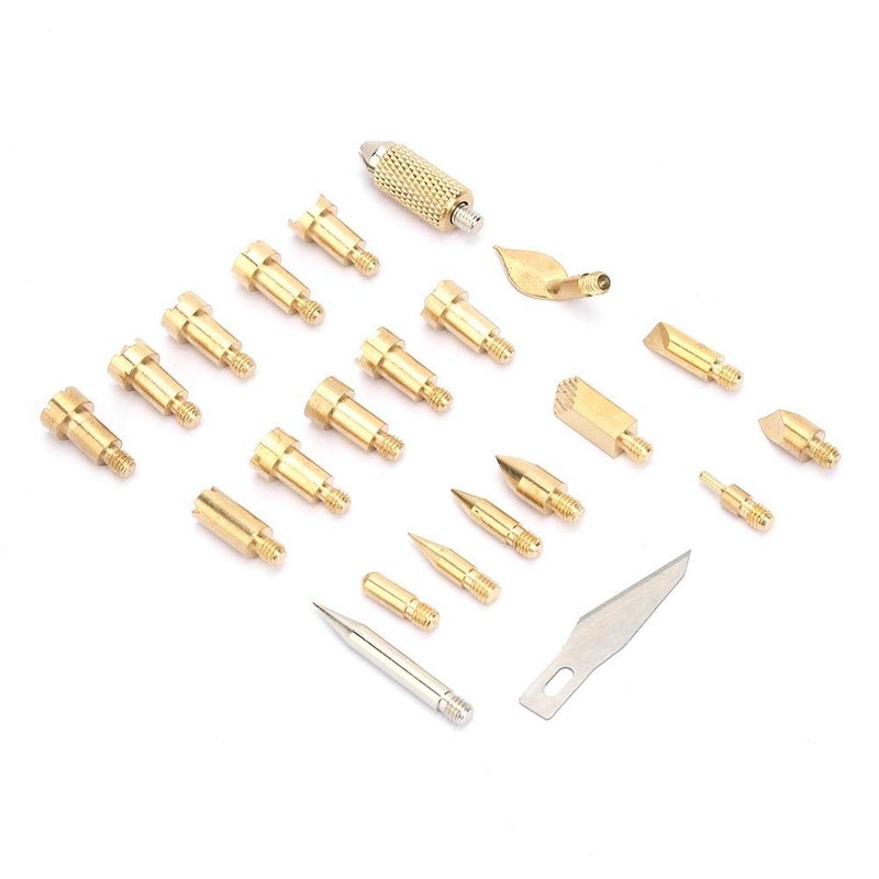 22pcs Brass Electric Soldering Iron Accessories Woodworking Leather
