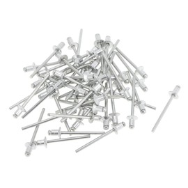 INFINAUTO Open End Large Flange Blind Rivets 4mm Grip Diameter 4mm Grip Length 8mm Flange Diameter Aluminum Alloy Iron Silver Tone